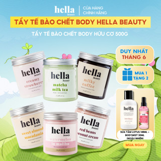 Tẩy tế bào chết body Hella Beauty 500g giúp làm sạch sâu hỗ trợ dưỡng sáng da
