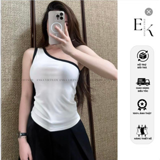  Áo thun nữ lệch vai KIMMY  có thể xoắn tay áo  thun co giãn tốt Thoải Mái hợp mùa hè - ENKA VIETNAM 