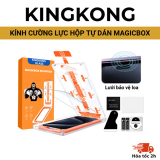 Kính Cường Lực hộp tự dán KINGKONG MAGICBOX KKMB bảo vệ loa iphone XS xsm 11 12 13 14 15 16 17 pro PLUS PROMAX