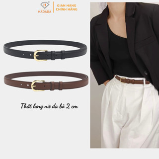 Thắt lưng nữ da bò thật HADADA khoá kim loại nhỏ xinh 2cm thời trang DV480