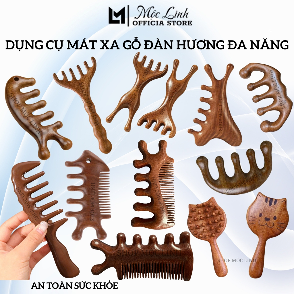 Lược Gỗ Đàn Hương Massage Toàn Thân Đa Năng - Giúp Cải Thiện Sức Khỏe Bằng Gỗ Đàn Hương - Shop Mộc Linh