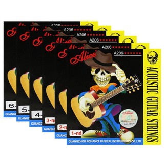 Bộ dây đàn guitar acoustic màu bạc alice a206 light 12-53