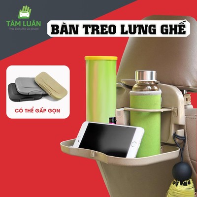 Khay đựng đồ ô tô, bàn ăn xe treo lưng ghế oto gấp gọn - phụ kiện xe hơi Tâm Luân