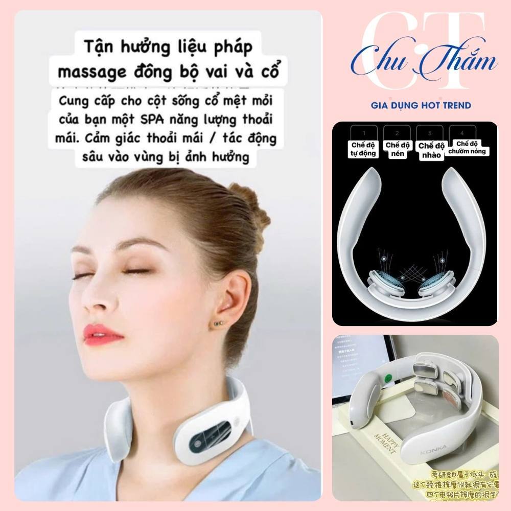 Máy Mát Xa Cổ Vai Gáy, Máy Massage KONKA Giảm Đau Mỏi Nhức Vai Gáy Hiệu Quả