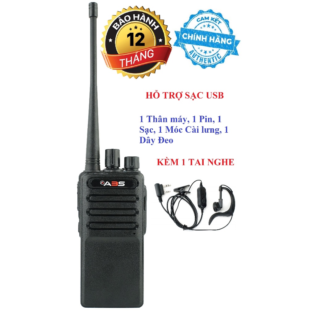 Bộ Đàm ABS GP358 – Giá Rẻ Siêu Bền, Cự Ly Xa, Hỗ Trợ Sạc Type-C