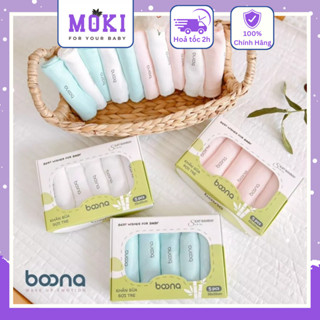 Khăn Sữa Sợi Tre Boona Set 5 Cái Mềm Mịn, Rửa Mặt, Tắm Cho Bé Sơ Sinh size 30x30 cm shop Moki Store