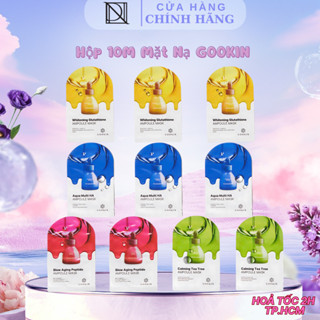 Hộp 10 Miếng Mặt Nạ Giúp Dưỡng Da & Làm Trắng GooKin Ampoule Mask 30ml Hàn Quốc