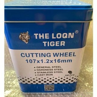 (Hộp 100 viên) Đá cắt sắt, đá cắt inox Tiger 100 (107x1.2)