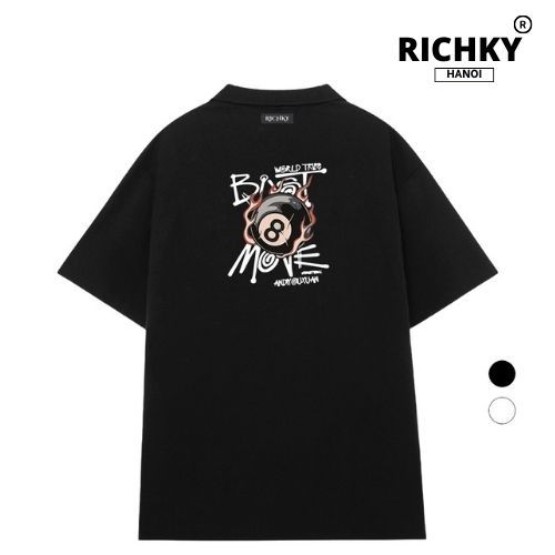 Áo Thun Có Cổ Polo Richky Hanoi Premium Tee Bi A Lửa 8Ball Flames
