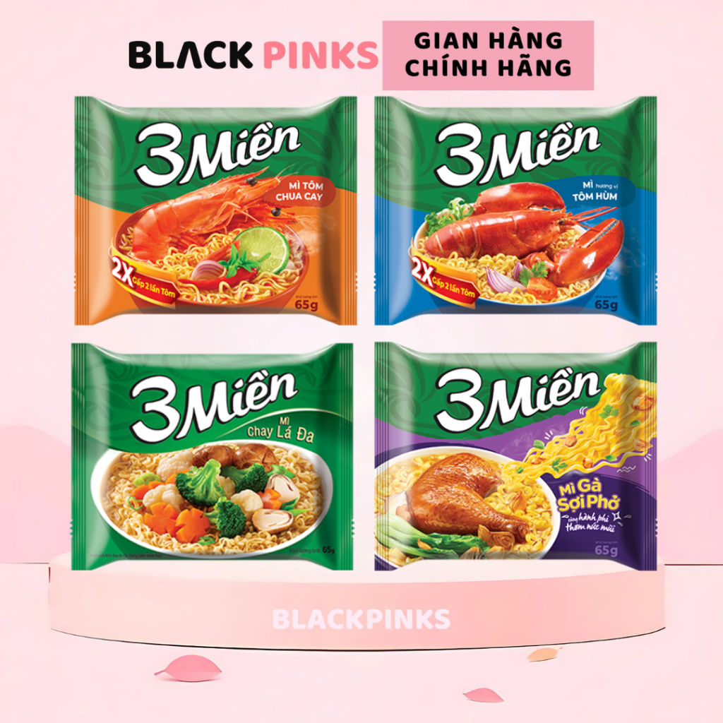Mì 3 Miền gà sợi phở/tôm hùm/tôm chua cay/chay lá đa gói 65g