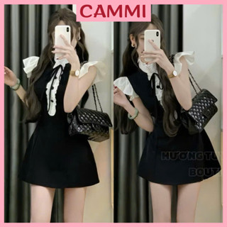 Váy tiểu thư sang chảnh cổ bèo,váy nữ mùa hè tay hến chất tuyết mưa pha thô cực sang chảnh HV203