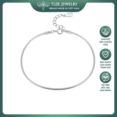 Lắc tay bạc nữ TLEE, vòng tay mì mini xinh xắn TLEE JEWELRY LT0219
