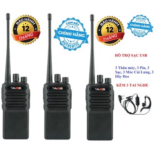 Bộ 3 Bộ Đàm ABS GP358 – Giá Rẻ Siêu Bền, Cự Ly Xa, Hỗ Trợ Sạc Type-C