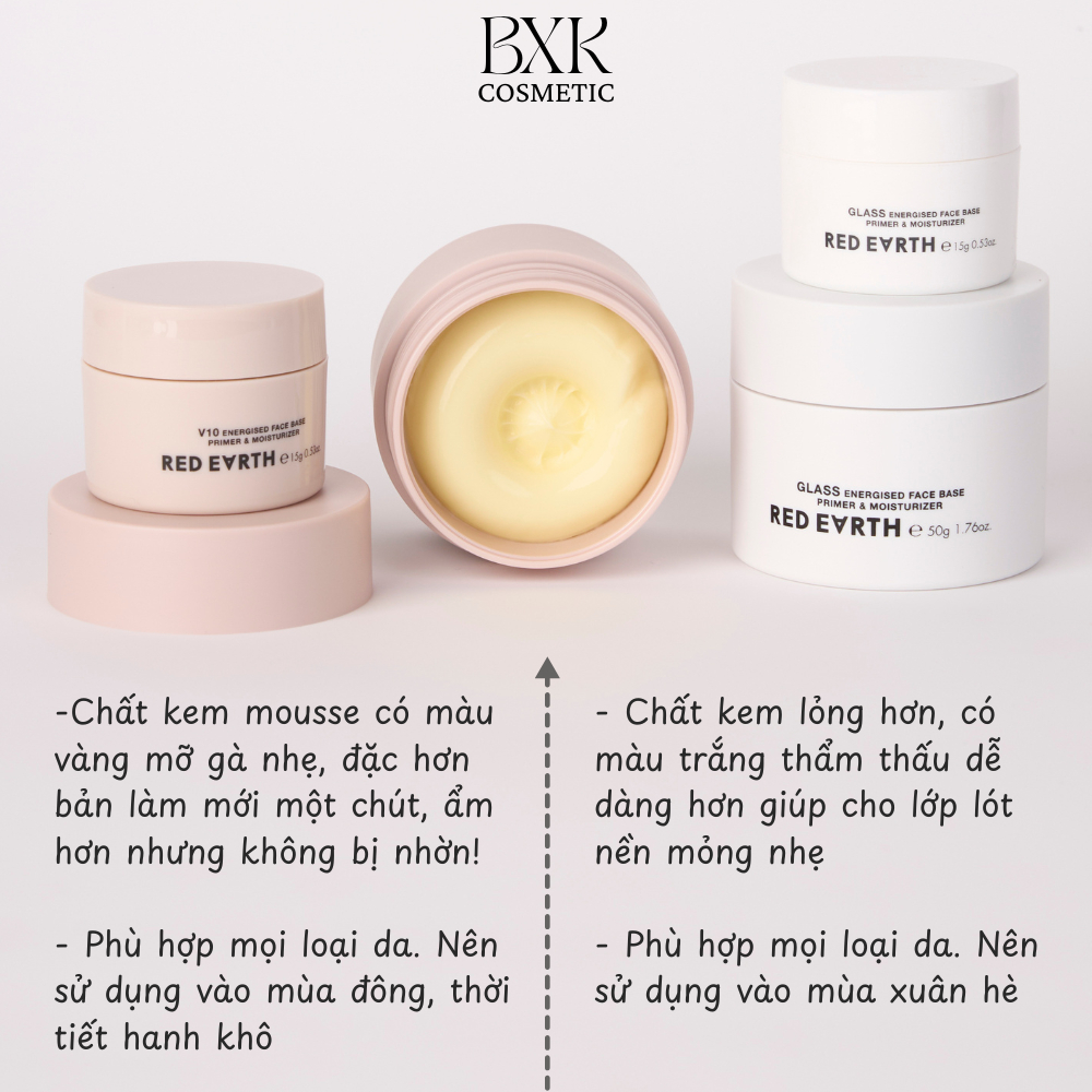 Kem lót RED EARTH chính hãng dưỡng ẩm và làm mềm da che lỗ chân lông BXK COSMETICS