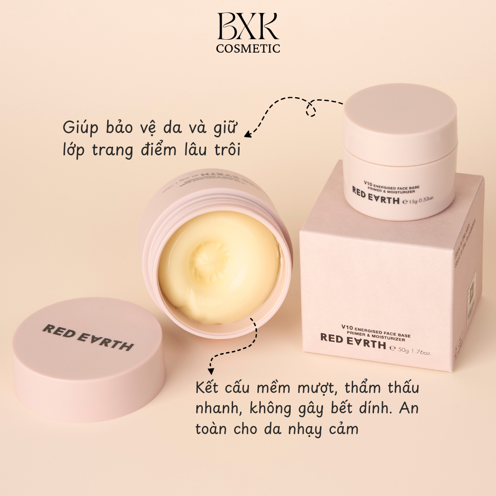 Kem lót RED EARTH chính hãng dưỡng ẩm và làm mềm da che lỗ chân lông BXK COSMETICS