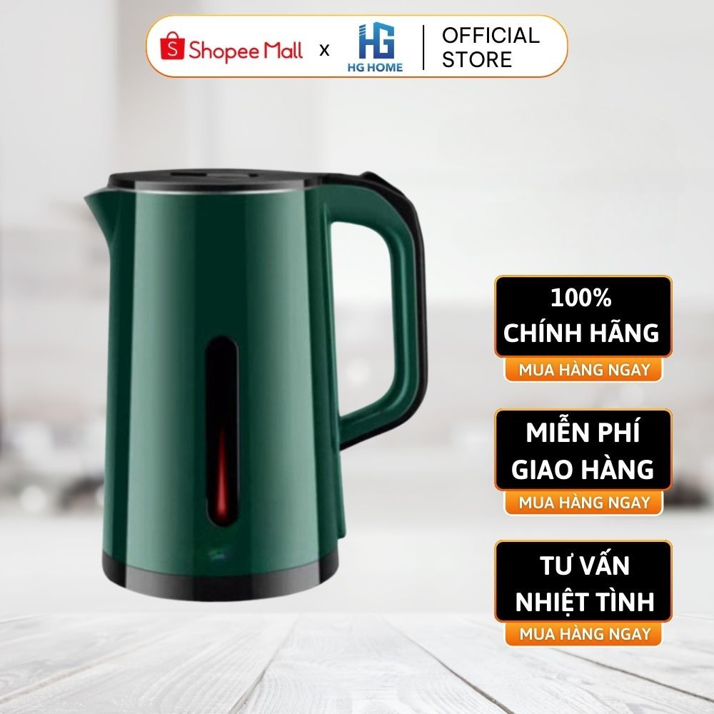 Ấm Siêu Tốc Đun Nước HGHOME Dung Tích 2.5L Bình Siêu Tốc Công Suất 1500W 2 Lớp Cách Nhiệt Tự Ngắt