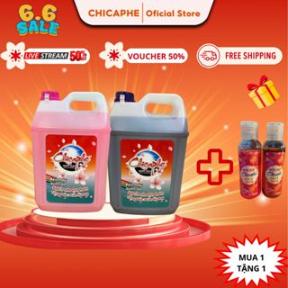Nước giặt xả cao cấp Chicaphe can 10L  sạch sâu, thơm lâu, mềm vải, đậm đặc - hàng chính hãng