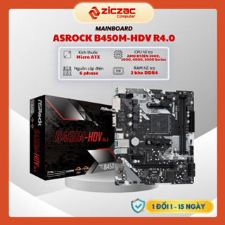 Mainboard ASRock B450M-HDV R4.0 | A520M/ac Wifi AM4 AMD 2x DDR4 - BH 36th chính hãng