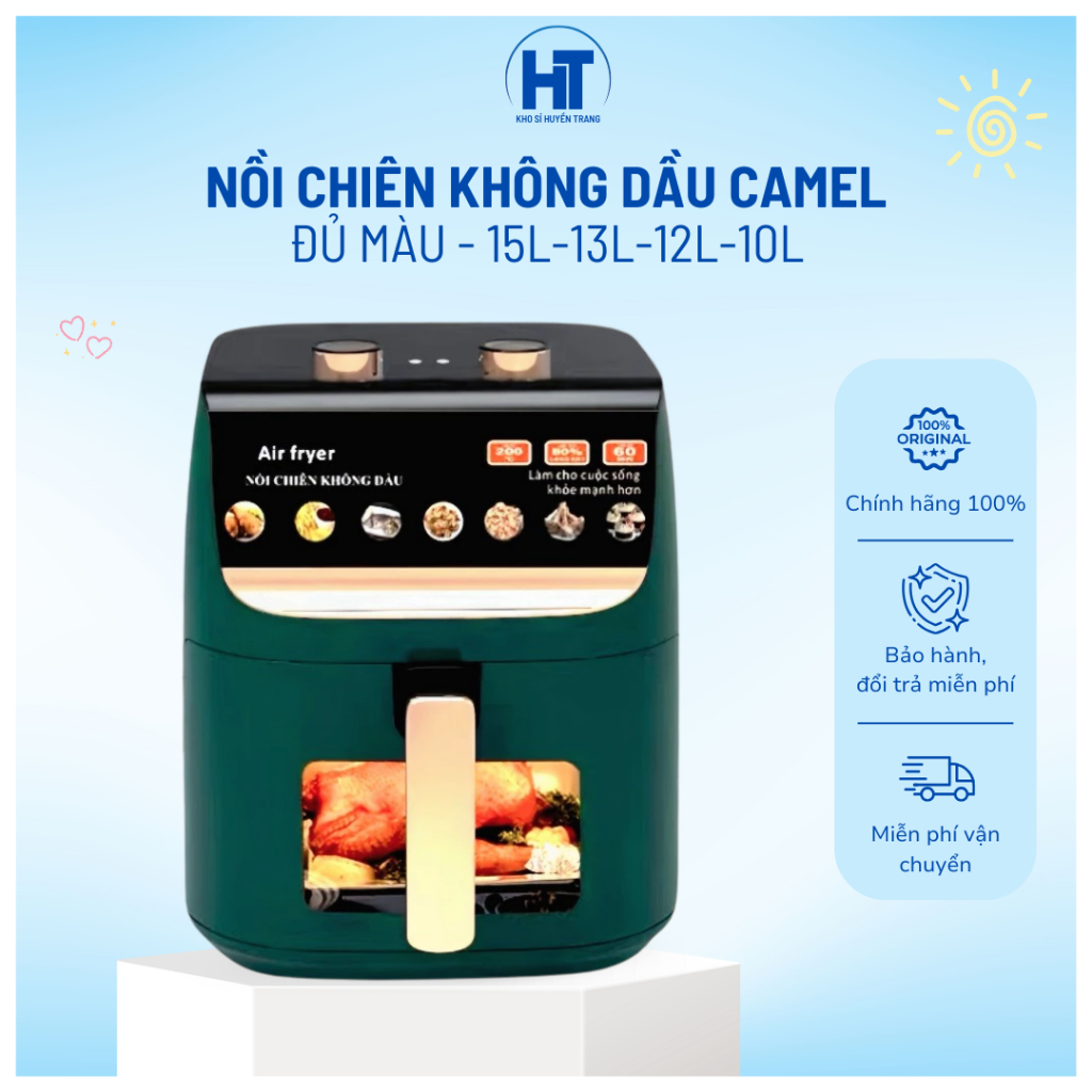 Nồi chiên không dầu CAMEL 15 lít, 13 lít, 12 lít, 10 lít - Chiên nướng đa năng tiện lợi [BH-12TH]