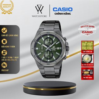 Đồng Hồ Casio Nam EFV-640DC-3AVUDF Màu Xanh Mặt Kính Khoáng 44.3mm Chống Nước Dây Kim Loại Mạ Crom K