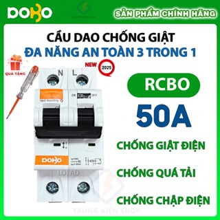   RCBO 50A  Cầu Dao Chống Giật 50A  RCBO DOBO KOREA đa năng - siêu nhạy 6kA 30mA  Aptomat chống giật  - Hàng tốt 