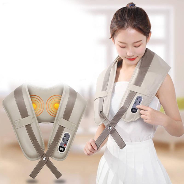 Đai Đeo Massage Đấm Lưng, Vai, Cổ, Gáy - Đai Mát Xa Giảm Đau Toàn Thân, Lưu Thông Máu, Giảm Đau Nhanh