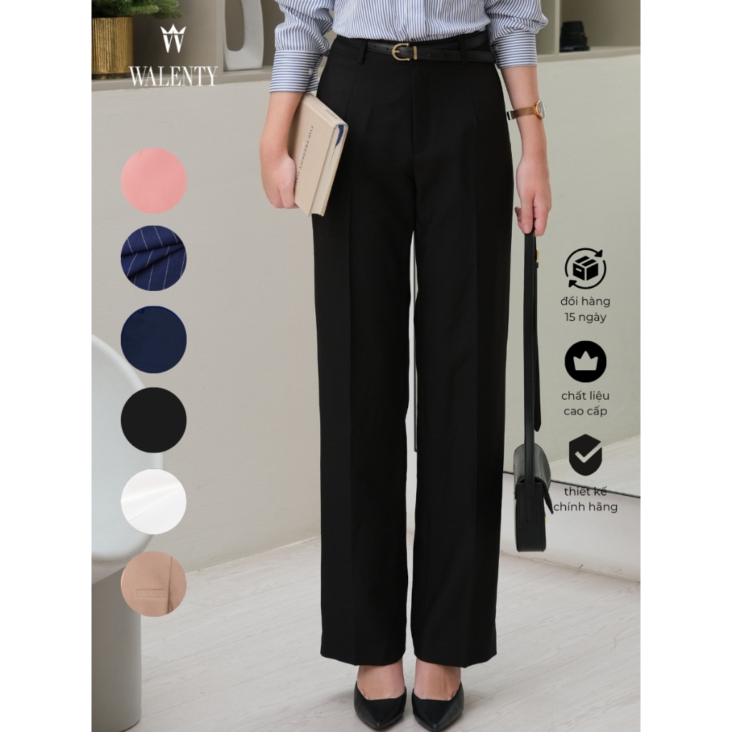 [Walenty] Quần dài nữ ống đứng form chuẩn tôn dáng, vải cotton cao cấp ít nhăn dễ phối đồ