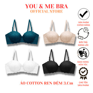 Áo Ngực Nữ Ren Hoa Gợi Cảm Có Gọng Đệm 3Cm Nâng Ngực Tạo Khe You&Me Bra - 7001