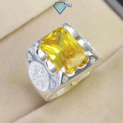 Nhẫn nam bạc đính đá vàng hình rồng bản to cao cấp sang trọng NNA0754 - Trang Sức TNJ