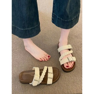 (Hàng Sẵn) Dép nữ quai dây tết vắt chéo kiểu dáng trẻ trung 3 màu