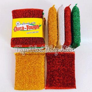 8 Miếng Cước Rửa Chén Bát Kim Tuyến Cọ Rửa Mềm Dura - Tough Samran Chống Bám Dầu Mỡ