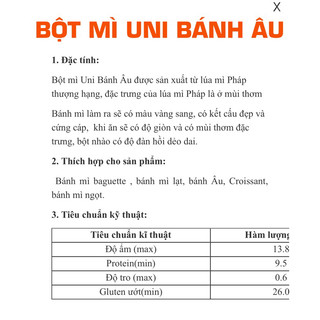 Bột Uni Bánh Âu Tách Lẻ
