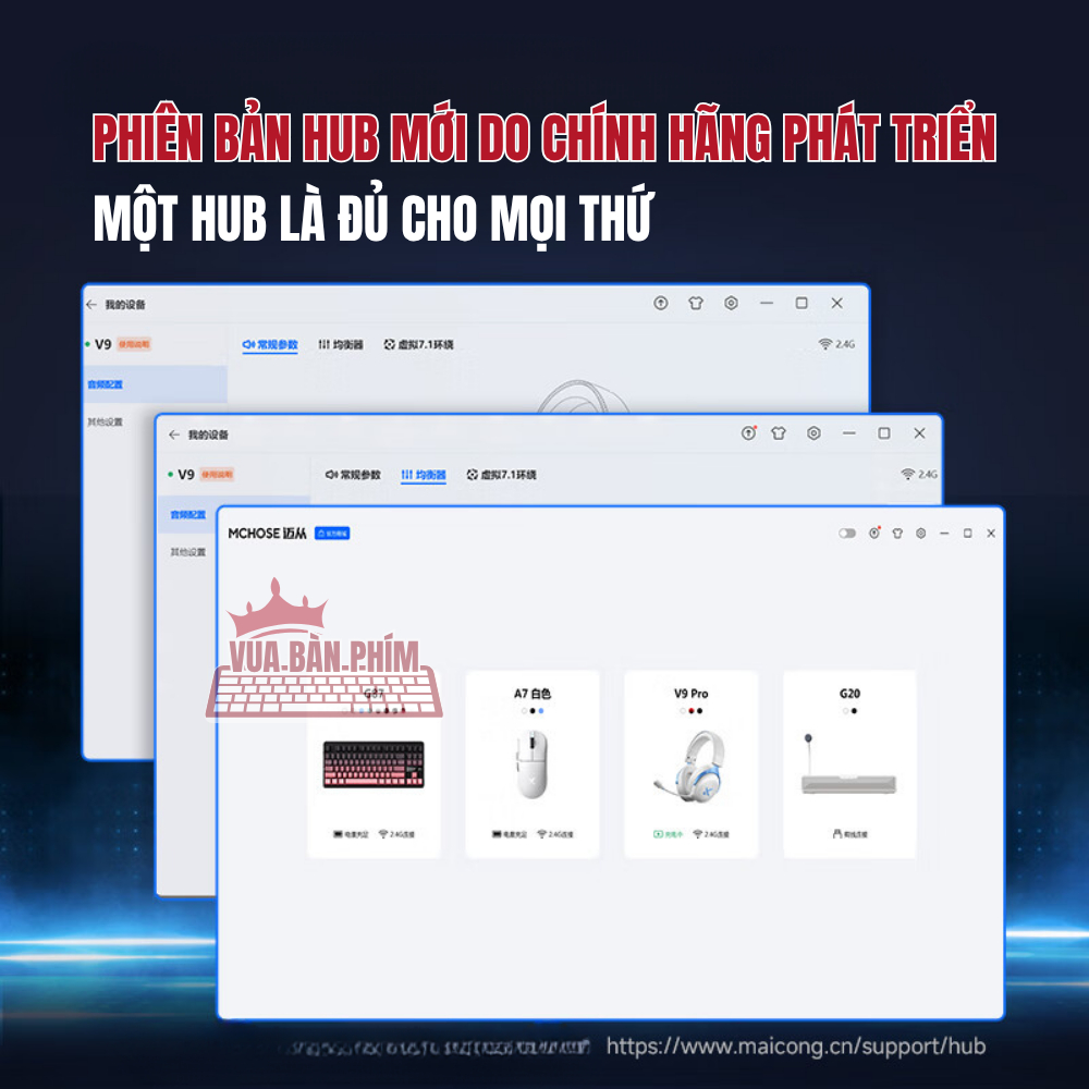 Tai nghe Mchose V9 PRO không dây bluetooth gaming 3 Chế Độ Kết Nối, Âm Thanh Vòm 7.1, Chống Ồn, Pin 250H, Nhẹ 250gram | BigBuy360 - bigbuy360.vn