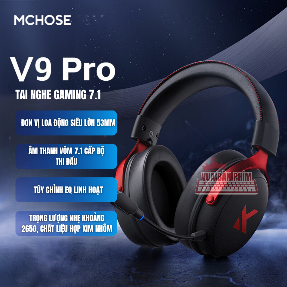 Tai nghe Mchose V9 PRO không dây bluetooth gaming 3 Chế Độ Kết Nối, Âm Thanh Vòm 7.1, Chống Ồn, Pin 250H, Nhẹ 250gram | BigBuy360 - bigbuy360.vn