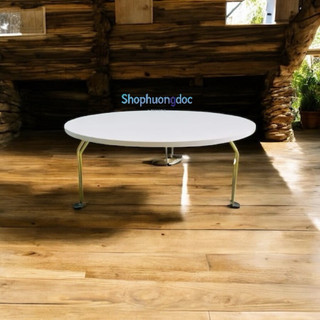 Bàn tròn gỗ cao su siêu bền đẹp đường kính 60cm