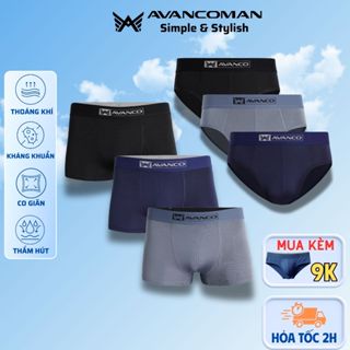 Quần lót nam cao cấp combo 3 sịp đùi chéo thun lạnh AVANCOMAN thoáng mát, thấm hút và co giãn