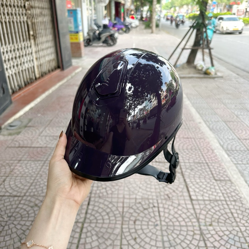 Mũ bảo hiểm Brabus chính hãng - Mũ nửa đầu đen bóng