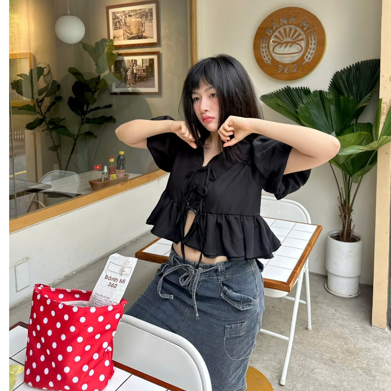 NAVIE - Áo babydoll tay phồng LUNA thời trang nữ | BigBuy360 - bigbuy360.vn