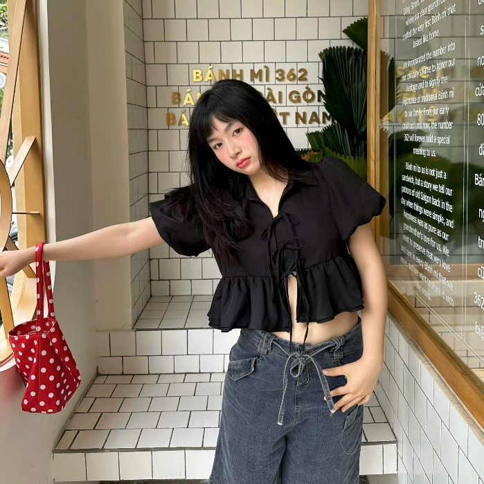 NAVIE - Áo babydoll tay phồng LUNA thời trang nữ | BigBuy360 - bigbuy360.vn