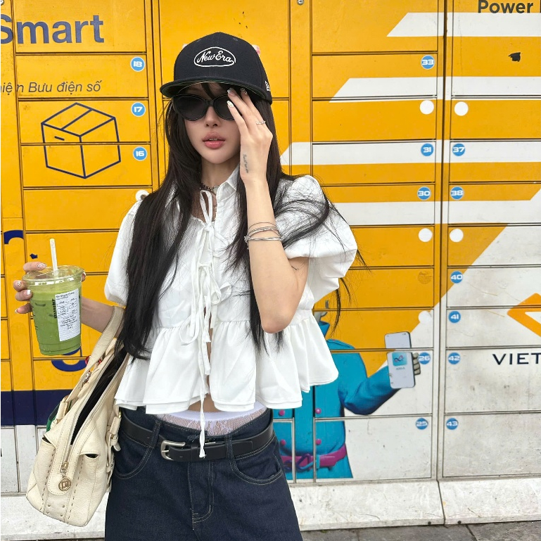 NAVIE - Áo babydoll tay phồng LUNA thời trang nữ | BigBuy360 - bigbuy360.vn