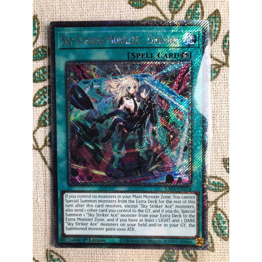 [LiLy_Yugioh] Lá bài SLF1-AE062 Sky Striker Mobilize - Linkage - RA03-EN274 - Platinum Secret Rare