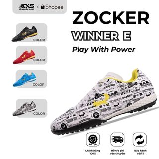 Giày Đá Bóng Zocker Winner E Màu Trắng - Đá Thật Chân - Form ổn định - Ma sát kép | Tặng Kèm Tất - Kỷ Nguyên Sport