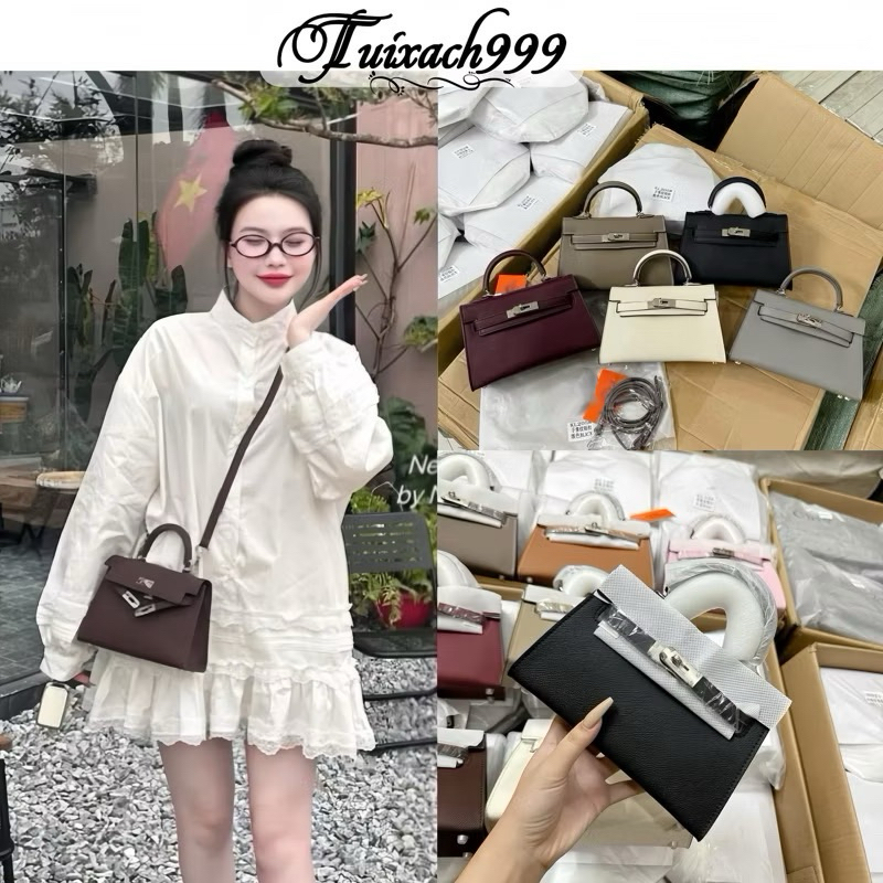 Túi xách nữ sang chảnh đi tiệc size 19cm khóa kim loại, túi đeo chéo nữ hàn quốc có quai cầm tay dễ phối đồ