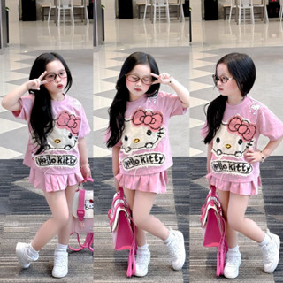 Set áo kèm chân váy loang hình thêu nổi cho bé gái, set váy chất cotton loang mềm,mát,(fom nhỏ) TPKIDS,[M1066]