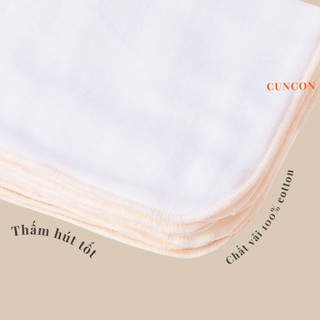 Khăn Sữa Nhật CUNCON – Mềm Mại 4 Lớp | Kích Thước 25x28cm | Gói 10 Chiếc | An Toàn Cho Trẻ Sơ Sinh