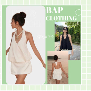 Áo Thun Cột Dây Cổ Yếm Hở Lưng Thân Xoè Bồng BAPCLOTHING-SISON TOP