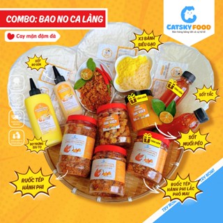 Bánh tráng phơi sương CATSKY FOOD combo bánh tráng sốt muối béo đồ ăn vặt tiện lợi - BAO NO CẢ LÀNG