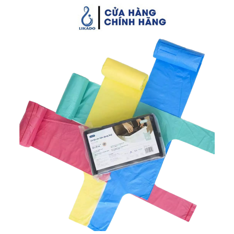 Lô 2/ 4 cuộn túi rác không  quai/ có quai Inochi tiện dụng Không mùi hôi, không hóa chất