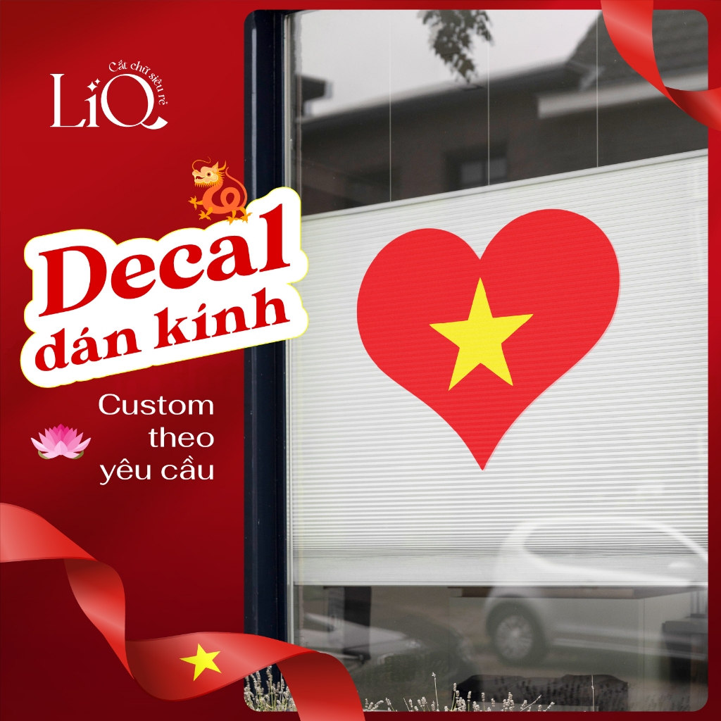 Decal dán kính Decal trang trí kính Việt Nam - Decal yêu nước