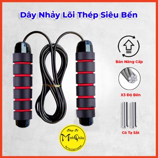 Dây Nhảy Thể Dục Lõi Thép Tập Thể Lực Nhảy Dây Tốc Độ Giảm Cân Có Tạ Sắt Dài 2,7m Chống Trượt Nhiều Màu Lựa Chọn 
